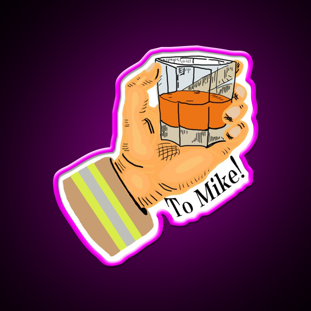 Cheers To Mike Whiskey Drink Bar Led Neon Sign Rgb Color