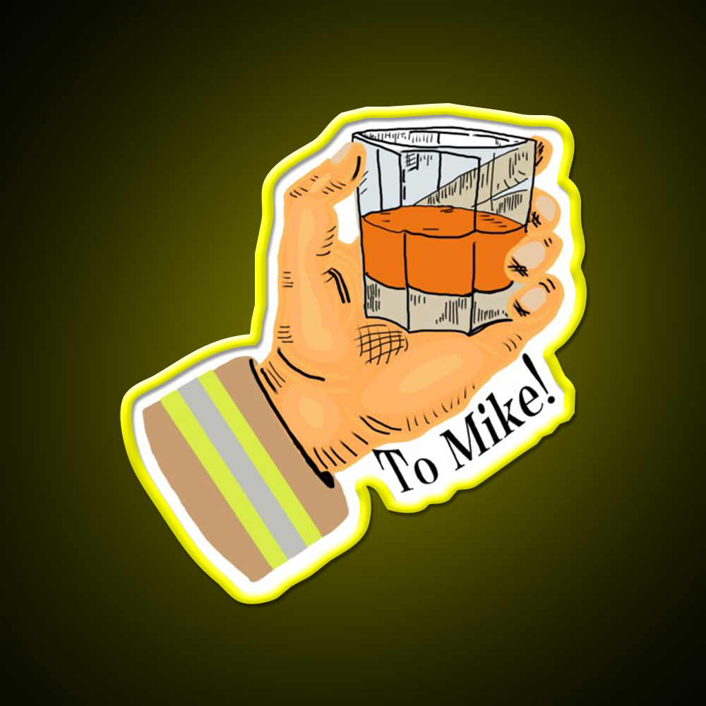 Cheers To Mike Whiskey Drink Bar Led Neon Sign Rgb Color