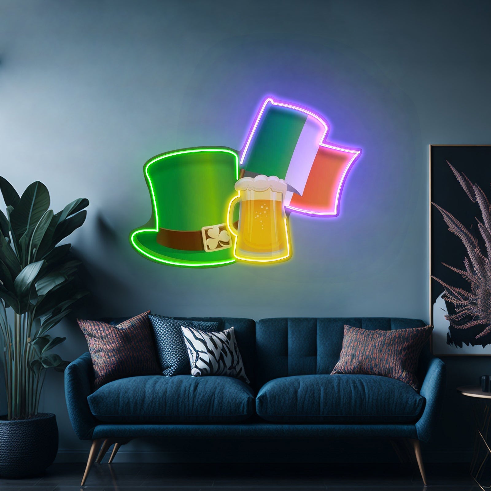 Cheers To Saint Patrick Day Neon Sign Beer Hat Led Neon Signs - Shineneon