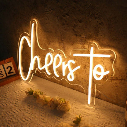 Cheers To Yellow Led Neon Sign - Shineneon