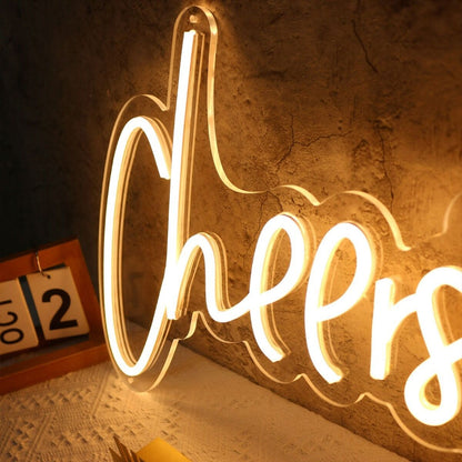 Cheers To Yellow Led Neon Sign - Shineneon