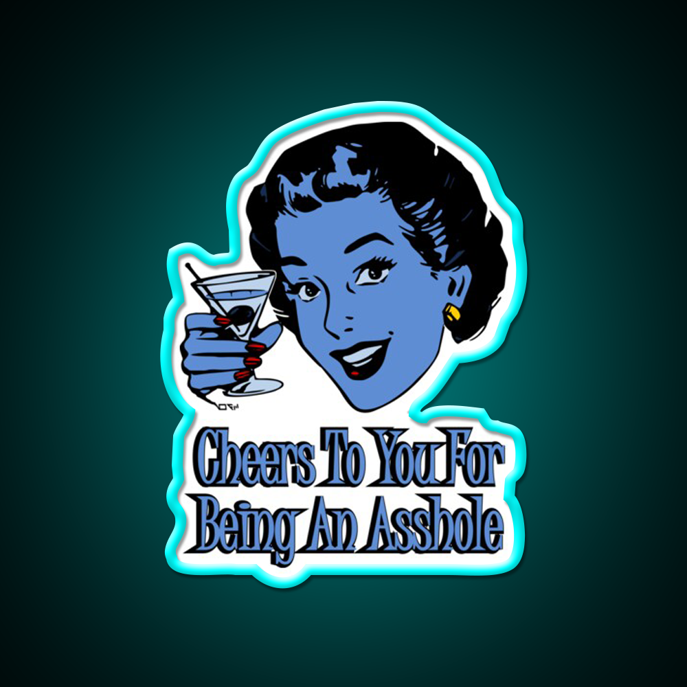 Cheers To You Blue Lady Man Cave Bar Led Neon Sign Rgb Color