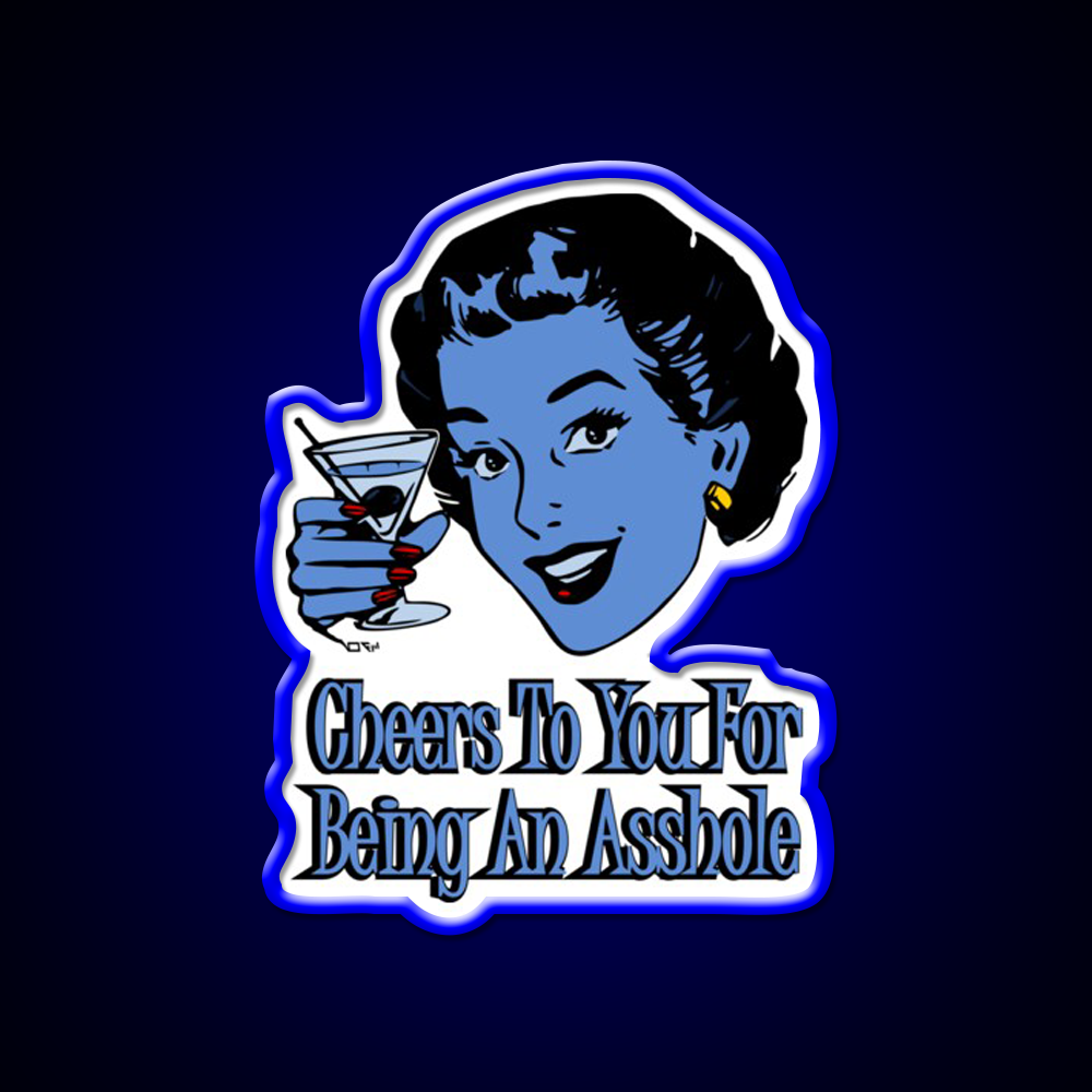 Cheers To You Blue Lady Man Cave Bar Led Neon Sign Rgb Color