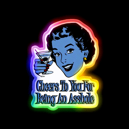 Cheers To You Blue Lady Man Cave Bar Led Neon Sign Rgb Color