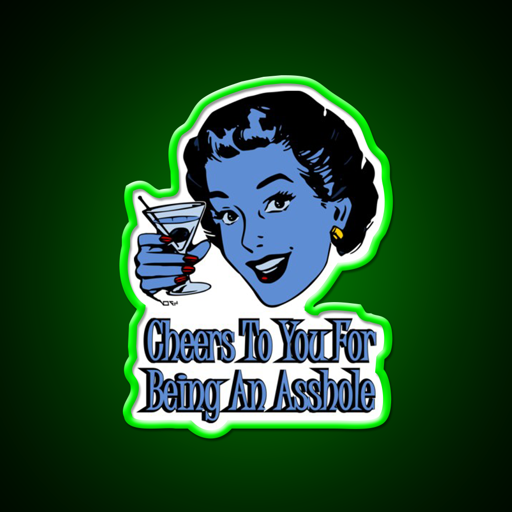 Cheers To You Blue Lady Man Cave Bar Led Neon Sign Rgb Color