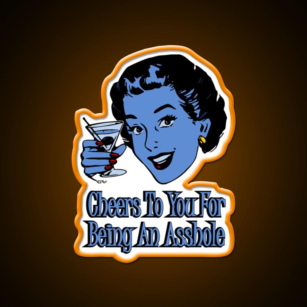 Cheers To You Blue Lady Man Cave Bar Led Neon Sign Rgb Color