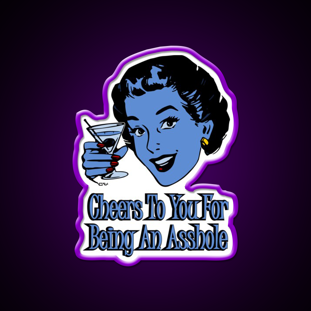 Cheers To You Blue Lady Man Cave Bar Led Neon Sign Rgb Color