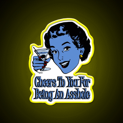 Cheers To You Blue Lady Man Cave Bar Led Neon Sign Rgb Color