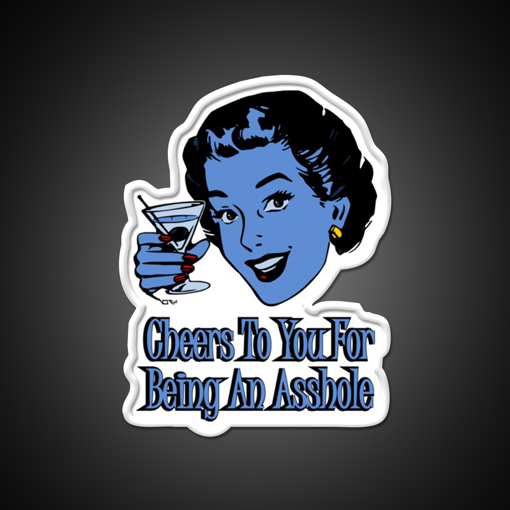 Cheers To You Blue Lady Man Cave Bar Led Neon Sign Rgb Color