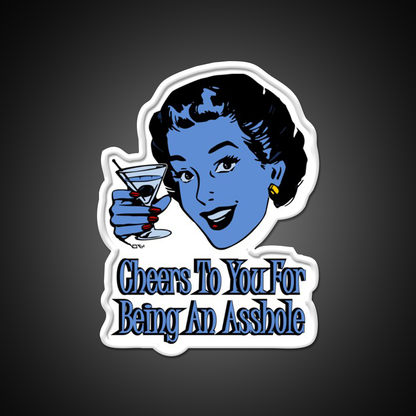 Cheers To You Blue Lady Man Cave Bar Led Neon Sign Rgb Color