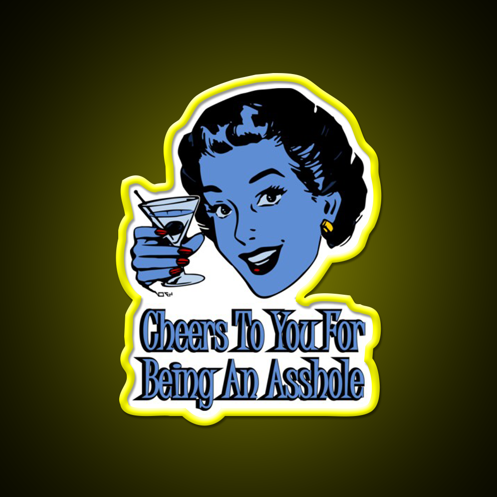 Cheers To You Blue Lady Man Cave Bar Led Neon Sign Rgb Color