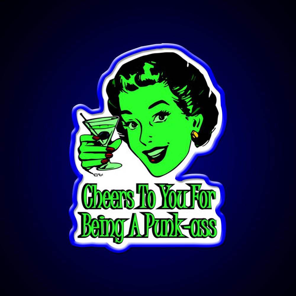 Cheers To You Green Lady Man Cave Bar Led Neon Sign Rgb Color