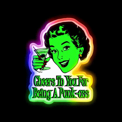 Cheers To You Green Lady Man Cave Bar Led Neon Sign Rgb Color