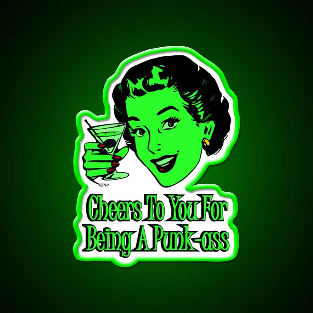 Cheers To You Green Lady Man Cave Bar Led Neon Sign Rgb Color