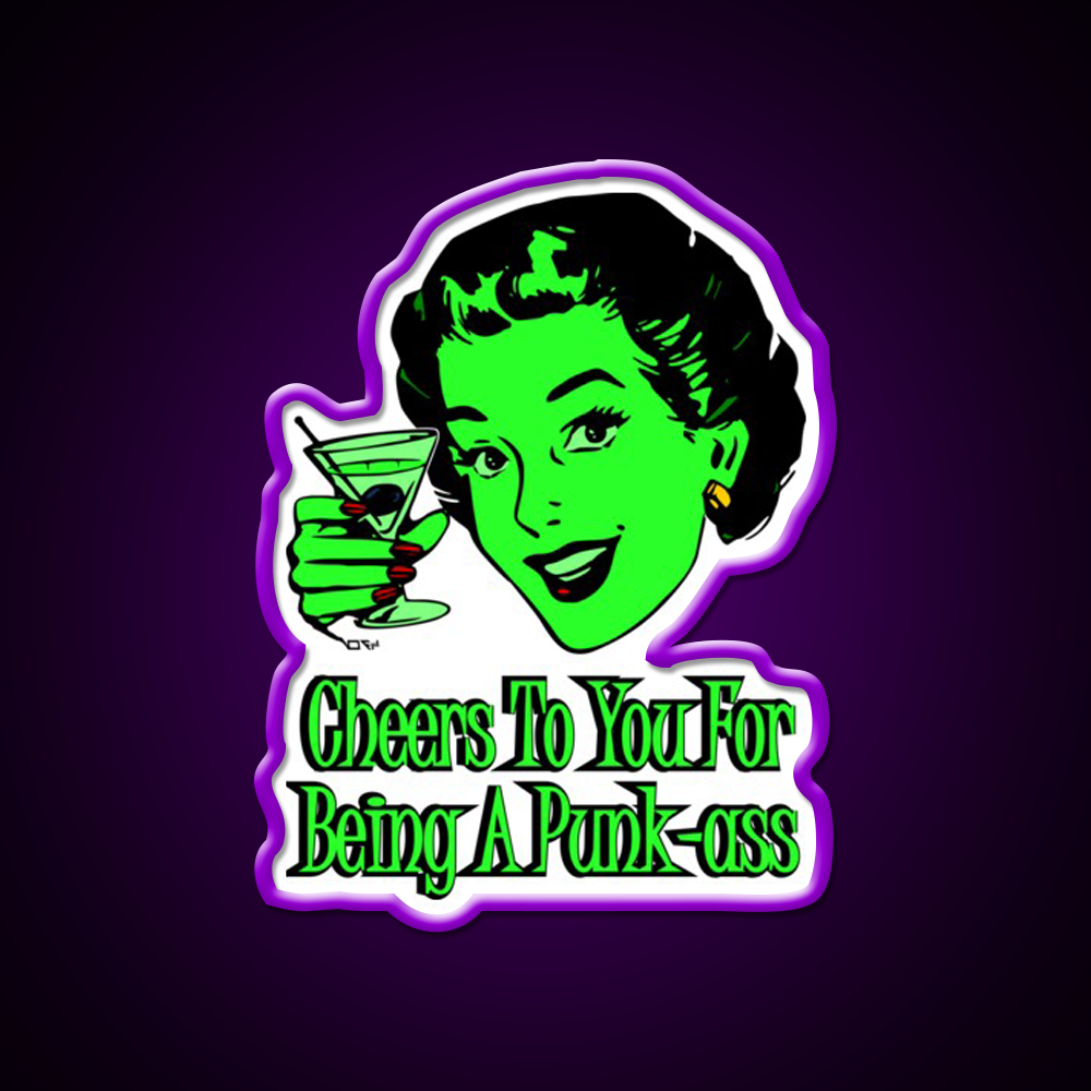 Cheers To You Green Lady Man Cave Bar Led Neon Sign Rgb Color