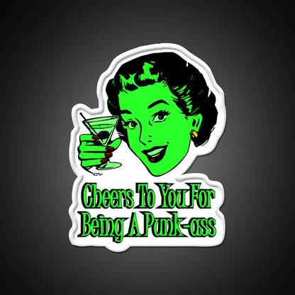 Cheers To You Green Lady Man Cave Bar Led Neon Sign Rgb Color