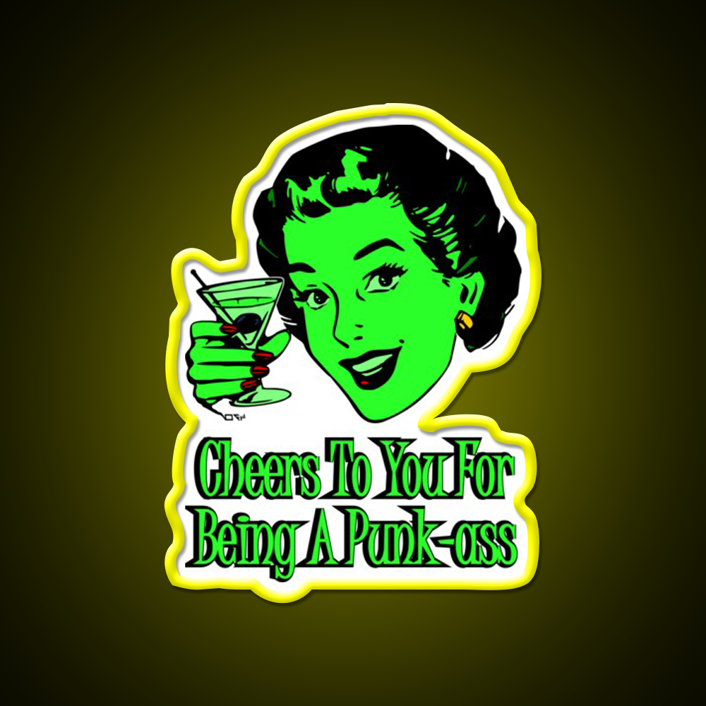 Cheers To You Green Lady Man Cave Bar Led Neon Sign Rgb Color