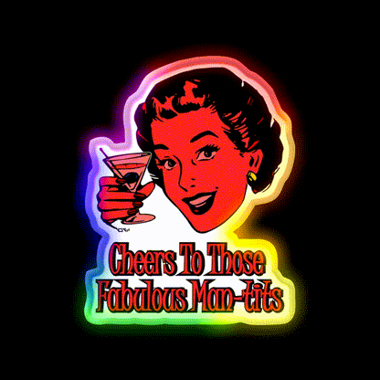 Cheers To You Red Lady Man Cave Bar Led Neon Sign Rgb Color