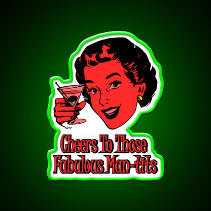 Cheers To You Red Lady Man Cave Bar Led Neon Sign Rgb Color