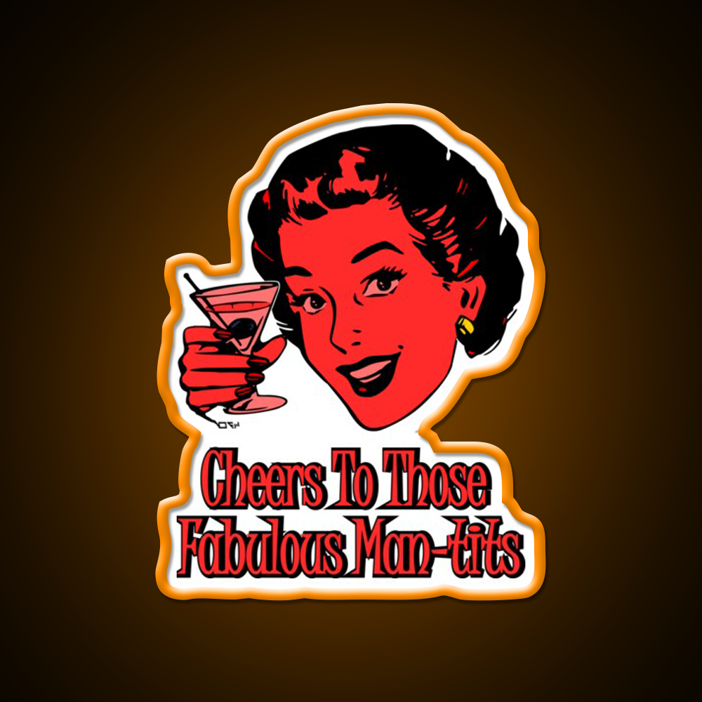 Cheers To You Red Lady Man Cave Bar Led Neon Sign Rgb Color