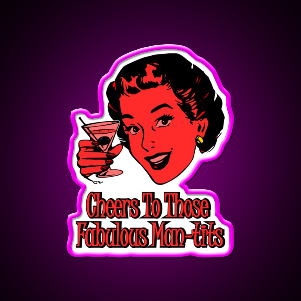 Cheers To You Red Lady Man Cave Bar Led Neon Sign Rgb Color