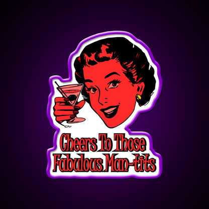 Cheers To You Red Lady Man Cave Bar Led Neon Sign Rgb Color