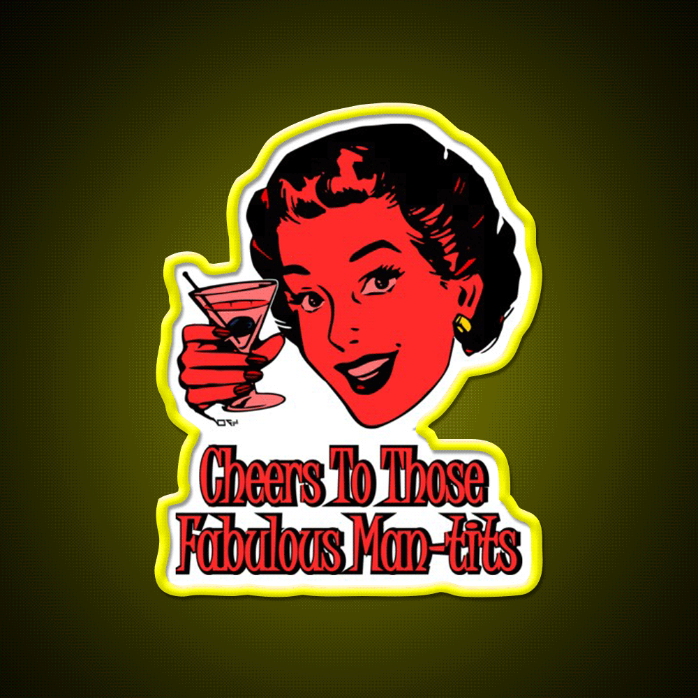 Cheers To You Red Lady Man Cave Bar Led Neon Sign Rgb Color