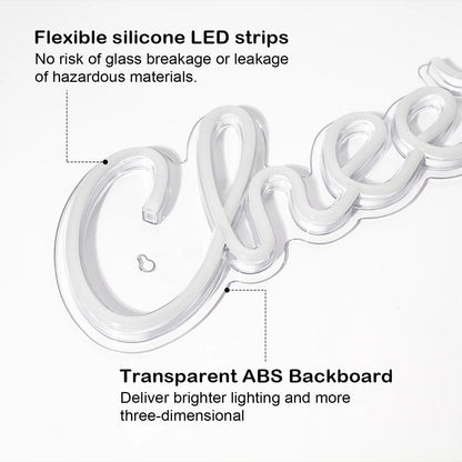 Cheers White Glow Led Neon Sign With Green Plant Wall For Cafe Bar Decor | Shineneon