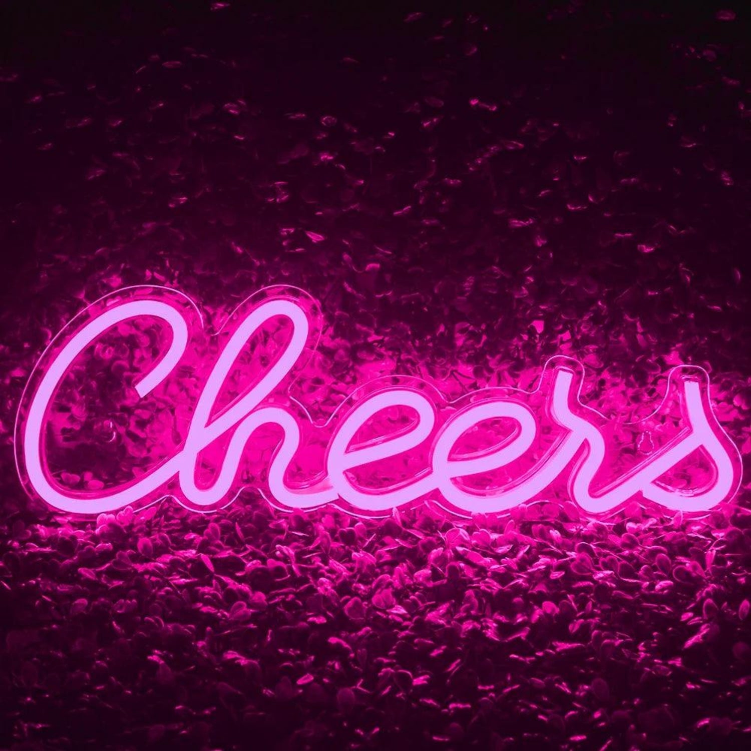 Cheers White Glow Led Neon Sign With Green Plant Wall For Cafe Bar Decor | Shineneon