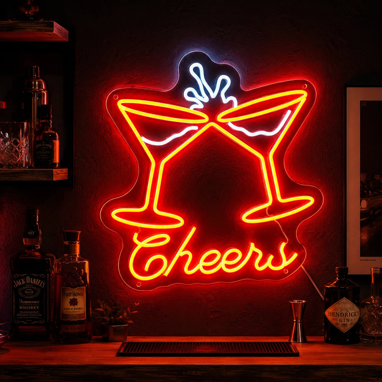 Cheers Wine Glasses Neon Sign LED Neon Sign high-converting product image