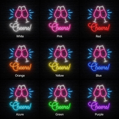 Cheers With Wine Glasses LED Neon Sign - Shineneon