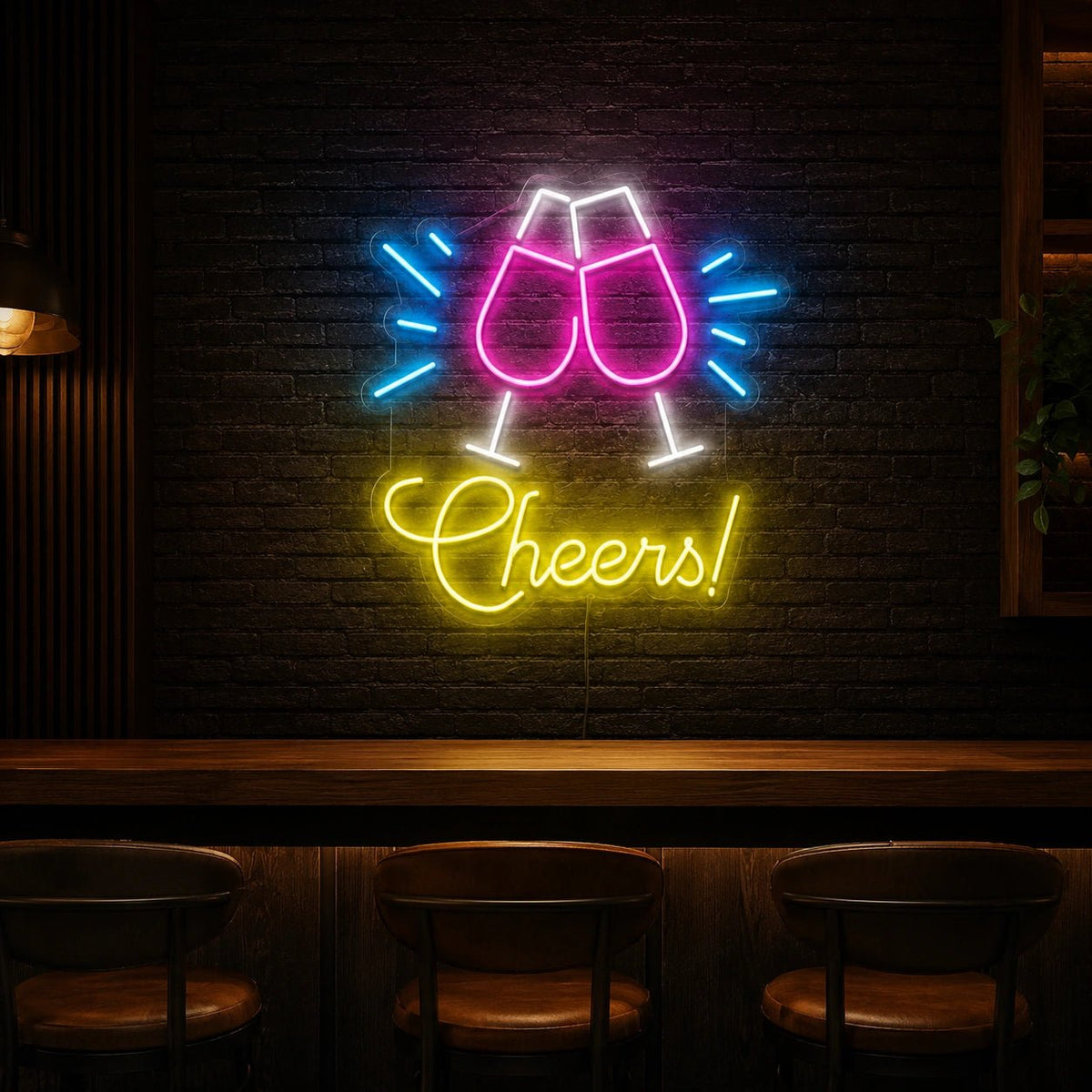 Cheers With Wine Glasses LED Neon Sign - Shineneon