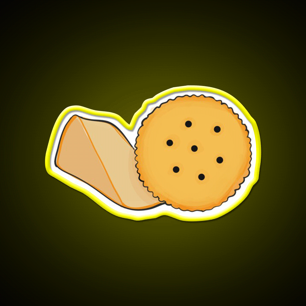 Cheese And Cracker Snack Food Led Neon Sign Rgb Color - Custom LED neon sign front view