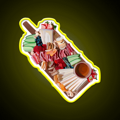 Cheese Board Snack Food Led Neon Sign For Snack Room Rgb Color - Custom LED neon sign front view