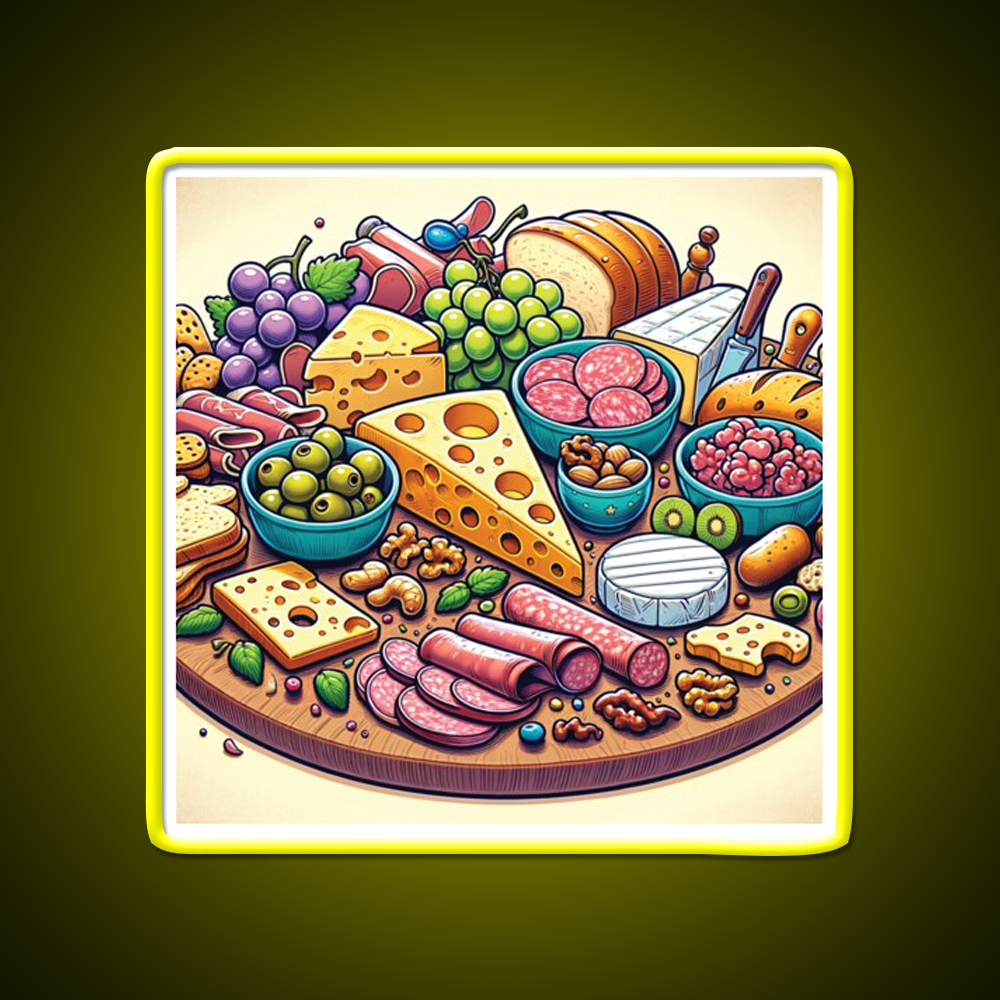 Cheese Board Snack Food Led Neon Sign Rgb Color - Shineneon
