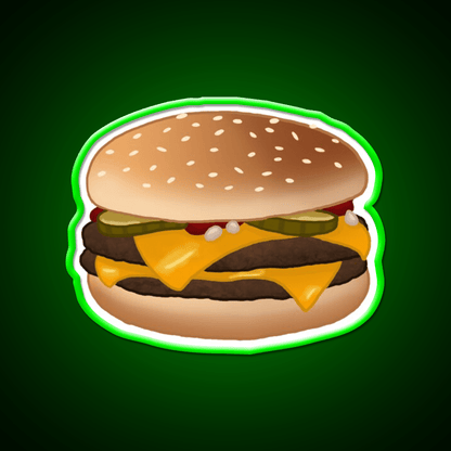 Cheese Burger Fast Food Led Neon Sign For Burger Place Rgb Color - Shineneon