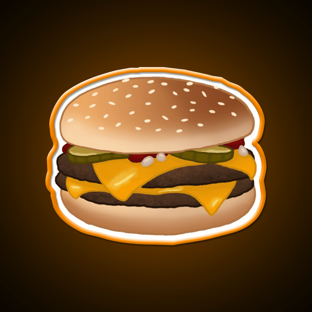 Cheese Burger Fast Food Led Neon Sign For Burger Place Rgb Color - Shineneon