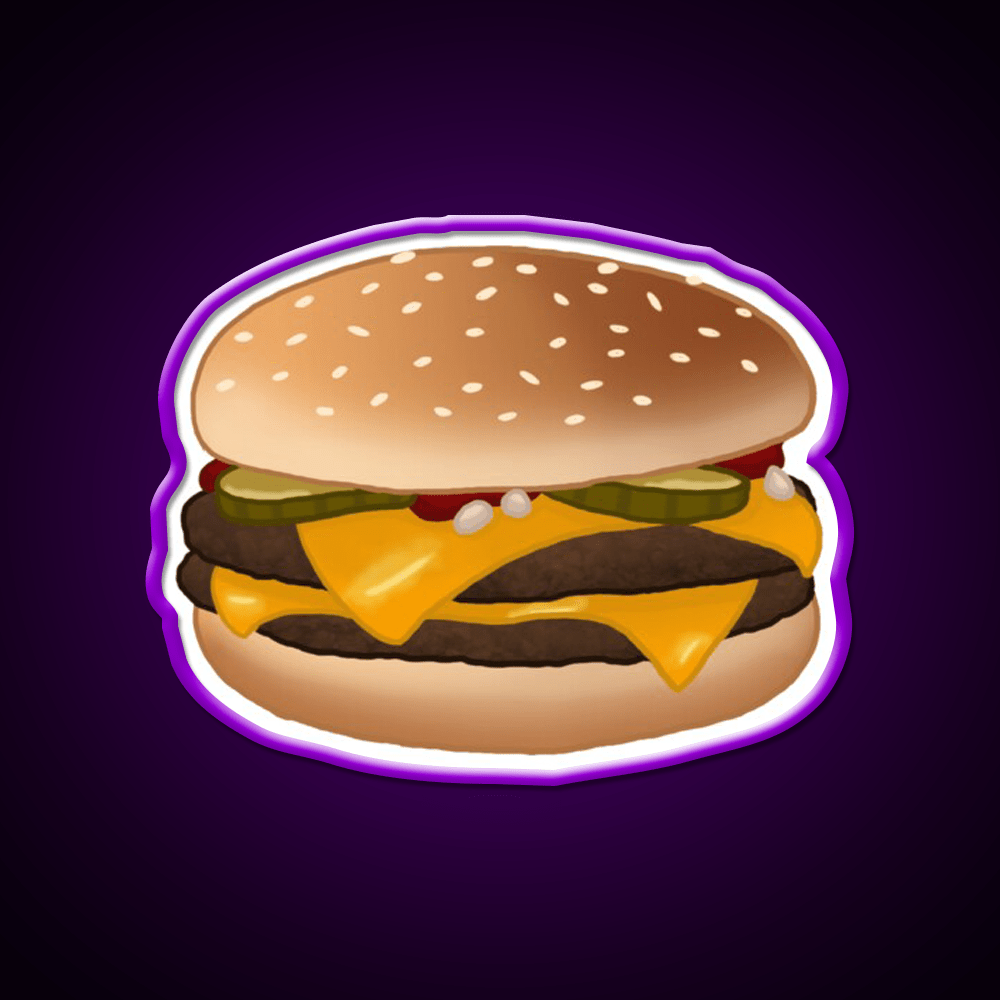 Cheese Burger Fast Food Led Neon Sign For Burger Place Rgb Color - Shineneon