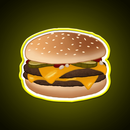 Cheese Burger Fast Food Led Neon Sign For Burger Place Rgb Color - Shineneon