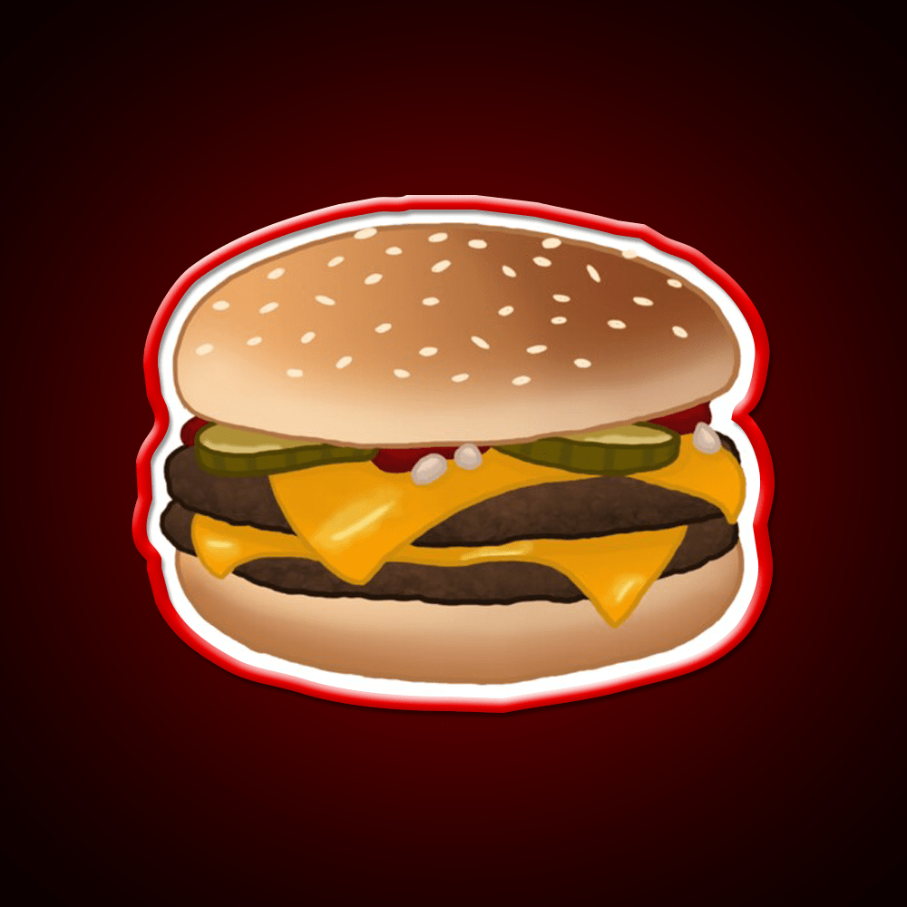 Cheese Burger Fast Food Led Neon Sign For Burger Place Rgb Color - Shineneon