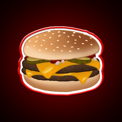 Cheese Burger Fast Food Led Neon Sign For Burger Place Rgb Color - Shineneon