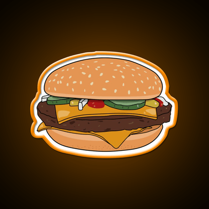Cheese Burger Fast Food Led Neon Sign For Burger Place Wall Art Rgb Color - Shineneon
