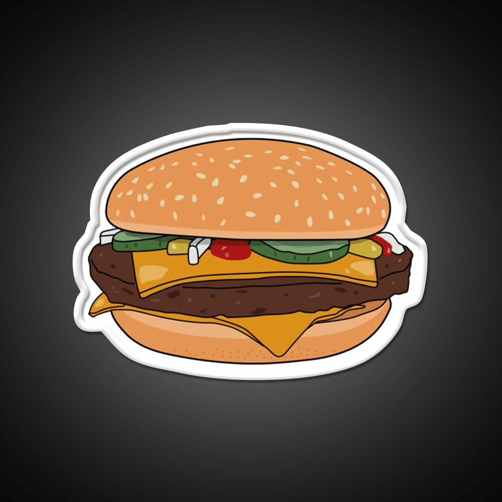 Cheese Burger Fast Food Led Neon Sign For Burger Place Wall Art Rgb Color - Shineneon