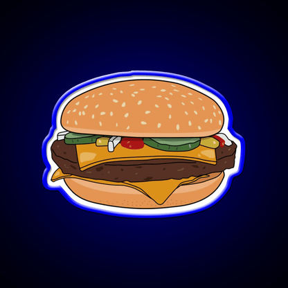 Cheese Burger Fast Food Led Neon Sign For Burger Place Wall Art Rgb Color - Shineneon