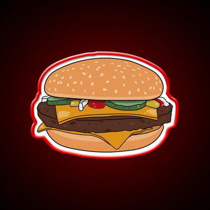 Cheese Burger Fast Food Led Neon Sign For Burger Place Wall Art Rgb Color - Shineneon