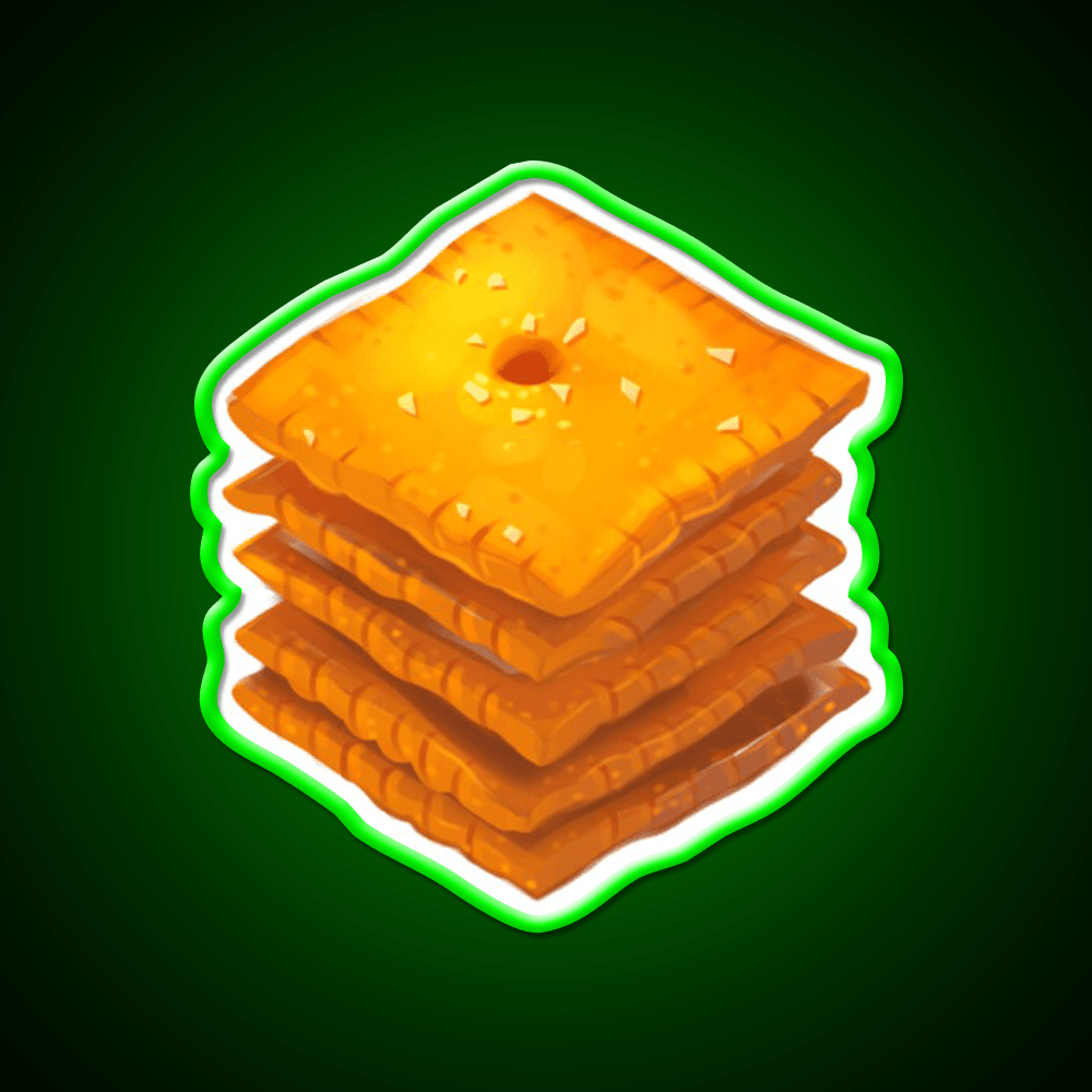 Cheese Cracker Stack Snack Food Led Neon Sign Rgb Color - Shineneon