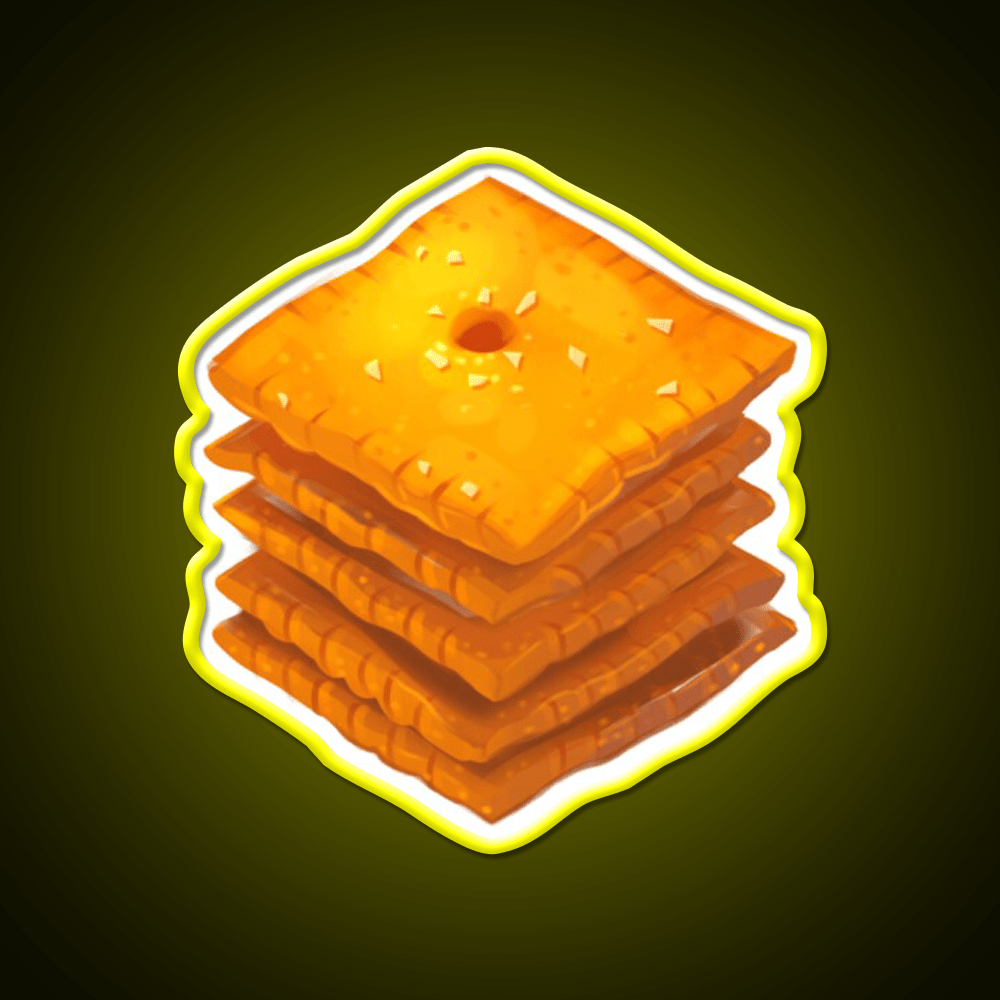 Cheese Cracker Stack Snack Food Led Neon Sign Rgb Color - Shineneon