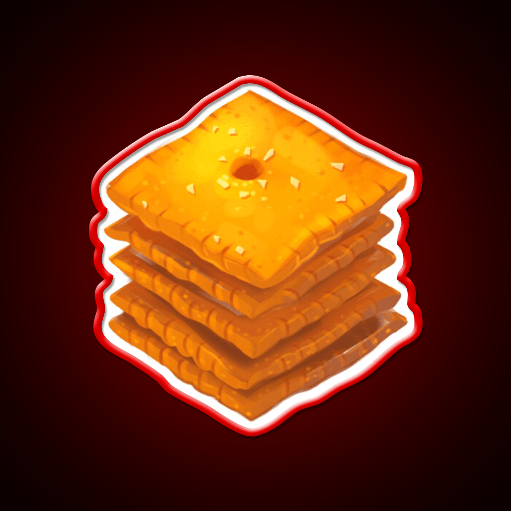 Cheese Cracker Stack Snack Food Led Neon Sign Rgb Color - Shineneon