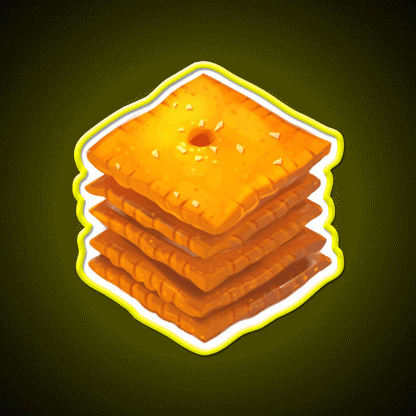 Cheese Cracker Stack Snack Food Led Neon Sign Rgb Color - Custom LED neon sign front view