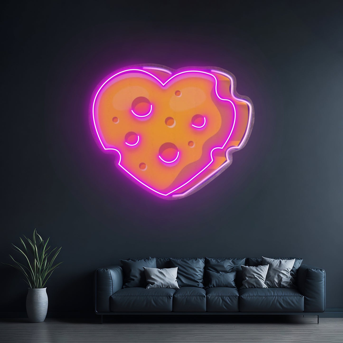 Cheese Heart Custom Led Signs Artwork For Sale